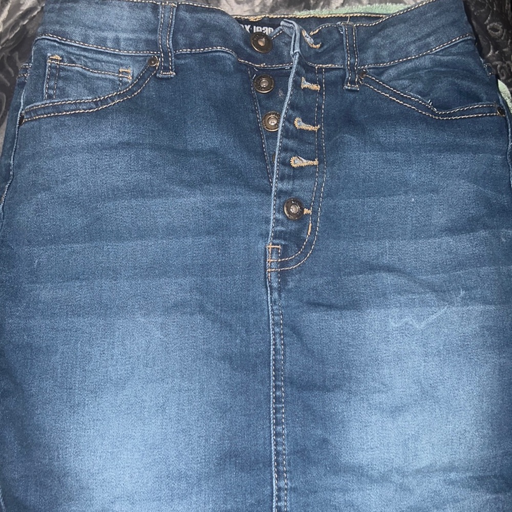 Wax Jean Skirt, size medium